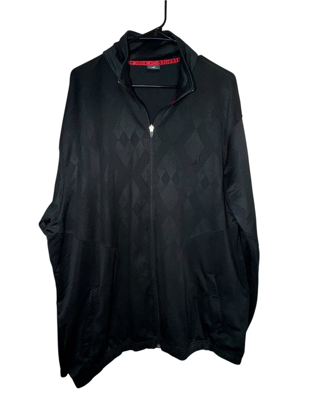 Jordan Men's Black Full-Zip Diamond Knit Sweater Jacket